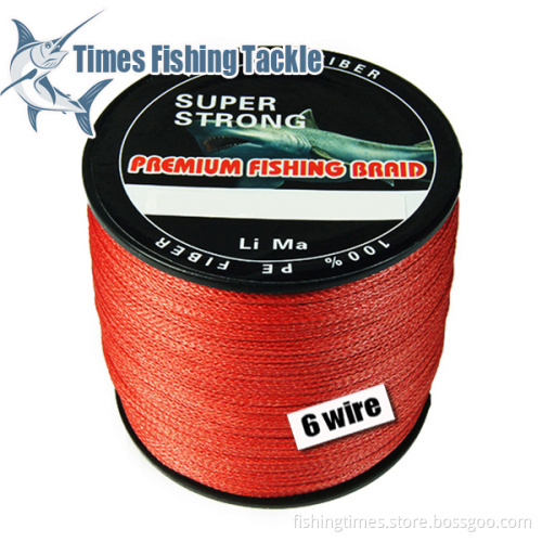 6strands Red Braided Fishing Line 300m/500m/1000m/2000m (MU6B)